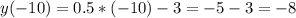 y(-10)=0.5*(-10)-3=-5-3=-8&#10;