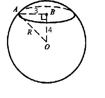 Вшаре на расстоянии 4 см от центра проведено сечение ,радиус которого 3 см.найдите площадь поверхнос