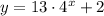 y=13\cdot 4^x+2