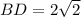 BD=2 \sqrt{2}