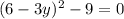 (6-3y)^2-9=0