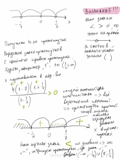 Решите неравенство 2x+8x^2 < 0. 2x-1