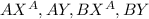 AX ^{A} ,AY,BX ^{A} ,BY