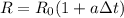 R=R_0(1+aзt)