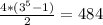 \frac{ 4*(3^{5}-1) }{2} =484&#10;