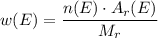 w(E) =\dfrac{n(E) \cdot A_{r}(E)}{M_{r}}