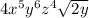 4 x^{5} y^{6} z^{4} \sqrt{2y}