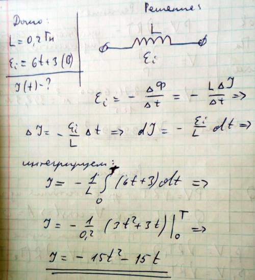 Эдс самоиндукции , возникая в цепи с индуктивностью 0,2 гн , изменяется с течением времени по закону