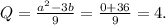 Q= \frac{a^2-3b}{9 }= \frac{0+36}{9} =4.