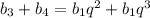 b_3+b_4=b_1q^2+b_1q^3