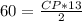 60= \frac{CP*13}{2}