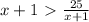 x+1\ \textgreater \ \frac{25}{x+1}