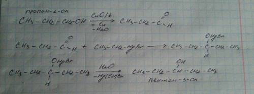 Многостадийный метод синтеза пентанола-3 исходя из пропанола-1 с изпользованием любых (по возможност