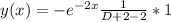 y(x) = -e^{-2x}\frac{1}{D+2-2}*1