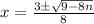 x = \frac{3 \pm \sqrt{9 - 8n}}{8}