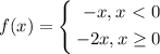 f(x) = \left\{\begin{aligned}-x,x\ \textless \ 0\\-2x,x\geq0\end{aligned}\right.