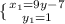 \{ {{x_{1}=9y-7} \atop {y_{1}=1}}