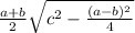 \frac{a+b}{2} \sqrt{ c^{2}- \frac{(a-b)^{2} }{4} }