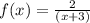 f(x) = \frac{2}{(x+3)}