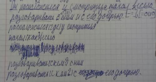 Выполните синтаксический разбор предложения, постройте его схему. он расположился у смотрителя, нача