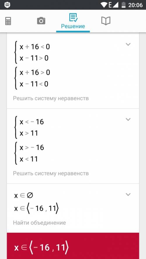 Решите неравенства! (x+16)/(x-11) < 0