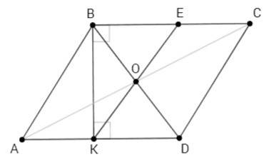Впараллелограмме abcd на сторонах ad и вс взяты точки к w е соответственно так, что lkbe = 90° и отр