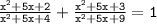 \mathtt{\frac{x^2+5x+2}{x^2+5x+4}+\frac{x^2+5x+3}{x^2+5x+9}=1}