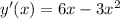 y'(x)=6x-3 x^{2}