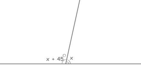 Один из смежных углов на 45° больше другого. найдите градусные меры этих углов. (сделайте так: дано,