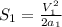 S_1 = \frac{V_1^2}{2a_1} &#10;