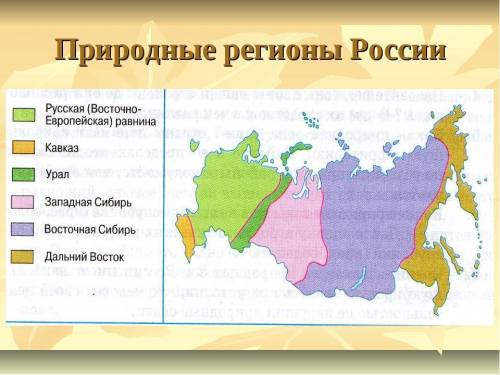 Напишите природные регионы, и районы россии