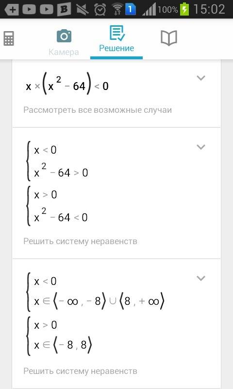 Рациональные неравенства, решить! ) x(x^2-64)< 0 b^2 < 16