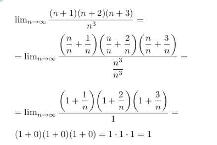 Lim [(n+1)(n+2)(n+3)/n^3] n-> к беск. вычислить предел