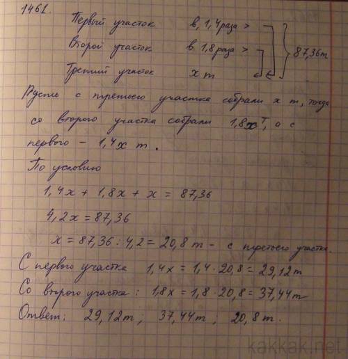 Стрёх участков собрали 1918,9 ц капусты. при этом со второго участка собрали на 424,7 ц капусты боль