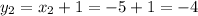 y_2 = x_2 + 1 = -5 + 1 = -4