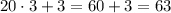 20\cdot3+3=60+3=63