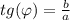 tg(\varphi) = \frac{b}{a}