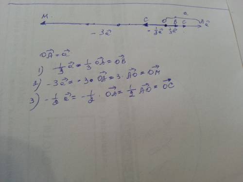 По данному вектору а постройте векторы: 1) 1/3a 2) -3a 3) -1/2a