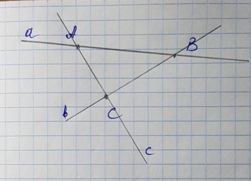 Отметьте три точки a b c не лежащие на одной прямой и проведите прямые ab bc ca