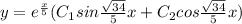 y=e^{ \frac{x}{5}}(C_1sin \frac{ \sqrt{34}}{5}x+C_2cos \frac{ \sqrt{34}}{5}x)