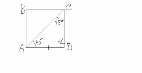 Вквадрате проведена диагональ ас определить: а) вид треугольника асд ; б) все углы