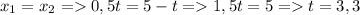 x_1=x_2 = 0,5t=5-t = 1,5t=5 = t=3,3