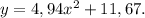 y=4,94x^2+11,67.&#10;