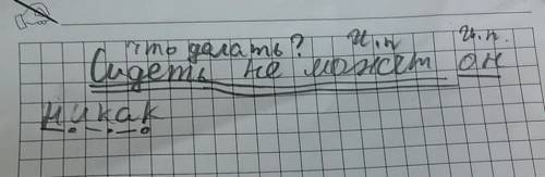 Сидеть не может он никак. разобрать предложение поставить падежи и задать вопросы.
