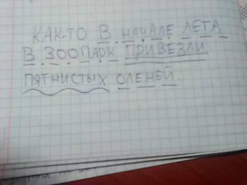 Нам задали сделать синтаксический разбор предложенья: как-то в начале лета в зоопарк пятнистых олене