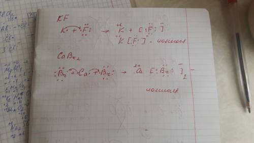 Напишите механизм образования связи в молекулах: kf,cabr2