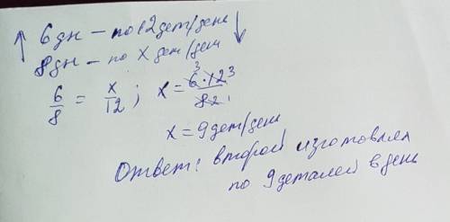 Решить! двое рабочих изготовили деталей поравну,один из них работал 6 дней и ежедневно изготавливал