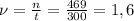 \nu = \frac{n}{t}=\frac{469}{300}=1,6