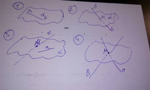Сделайте чертежи по условиям , используя данные в них обозначения. 1)прямая mp лежит в плоскости a.