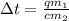 \Delta t=\frac{q m_1}{c m_2}